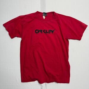 Vintage Oakley Red And Black Streetwear T-shirt Size Medium